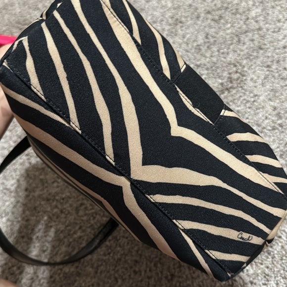 Coach Zebra Print Black and Tan Medium Tote - Picture 9 of 12